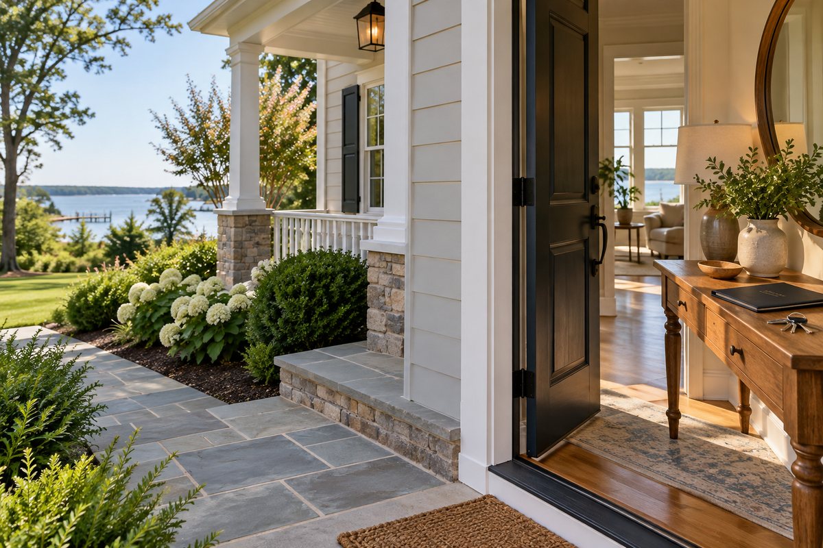 A welcoming Southern Maryland home entry with keys and an unmarked folder, illustrating the costs of selling a St. Mary's County home.